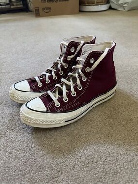 Converse Chuck Taylor 70 High Top Sneakers in Burgundy Retro Style